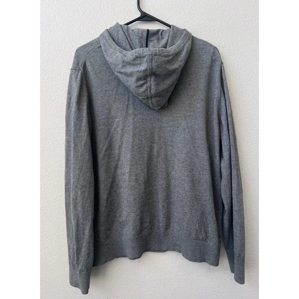 Banana Republic Men's L Gray Pullover Hoodie Cotton Cashmere